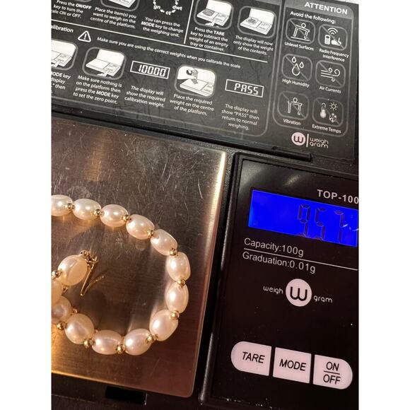 Vintage 14k gold freshwater pearl bracelet - Picture 14 of 14